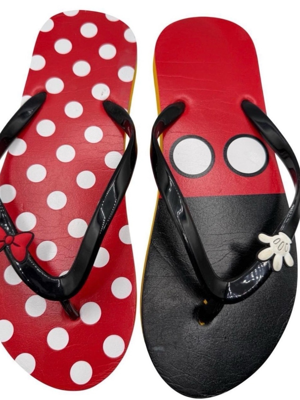 Disney Red, Black & White Minnie Micky Flip Flop Sandals